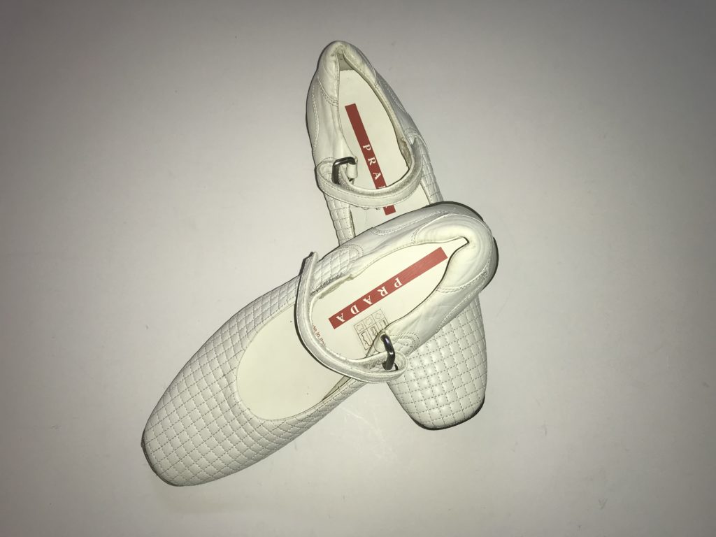 White Mary Jane Flats by Prada
