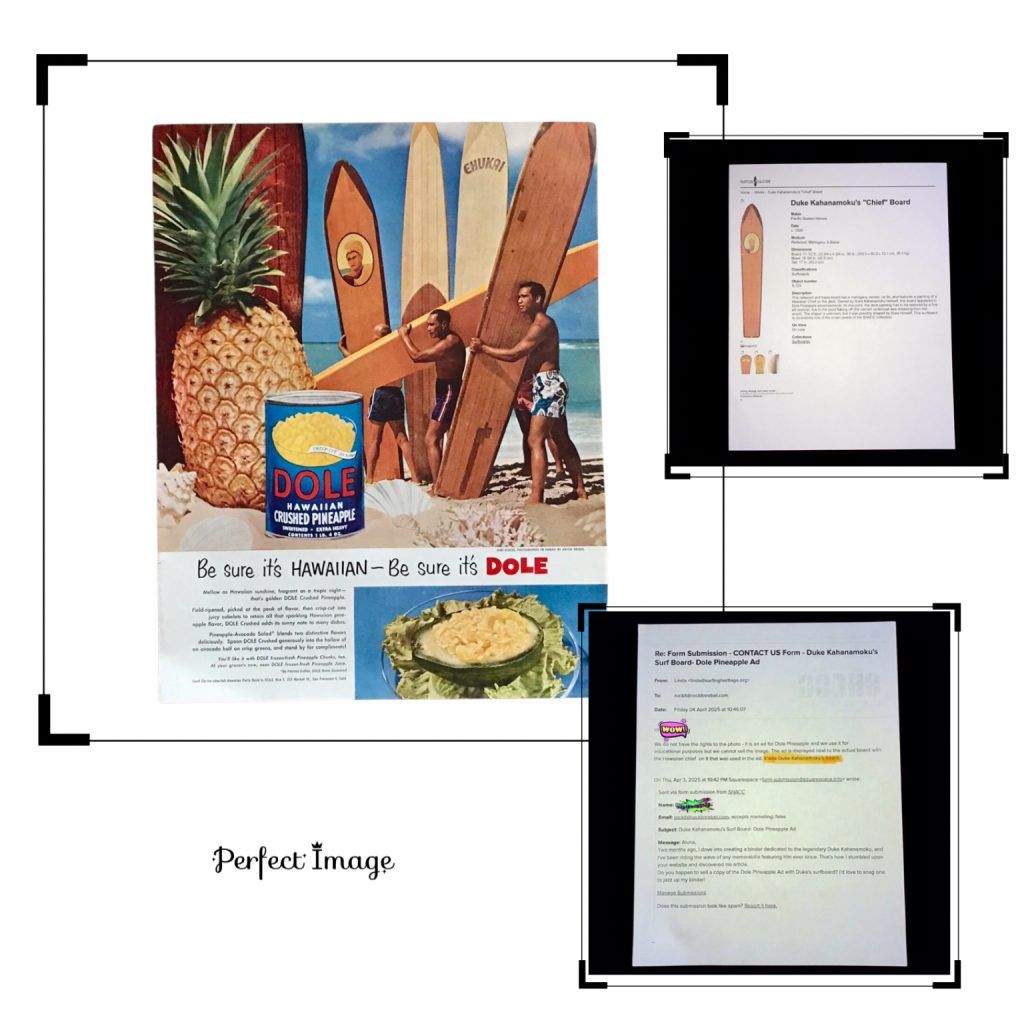 Piney Pals – Dole Pineapple and Duke Kahanamoku’s Hawaiian Chief Surfboard